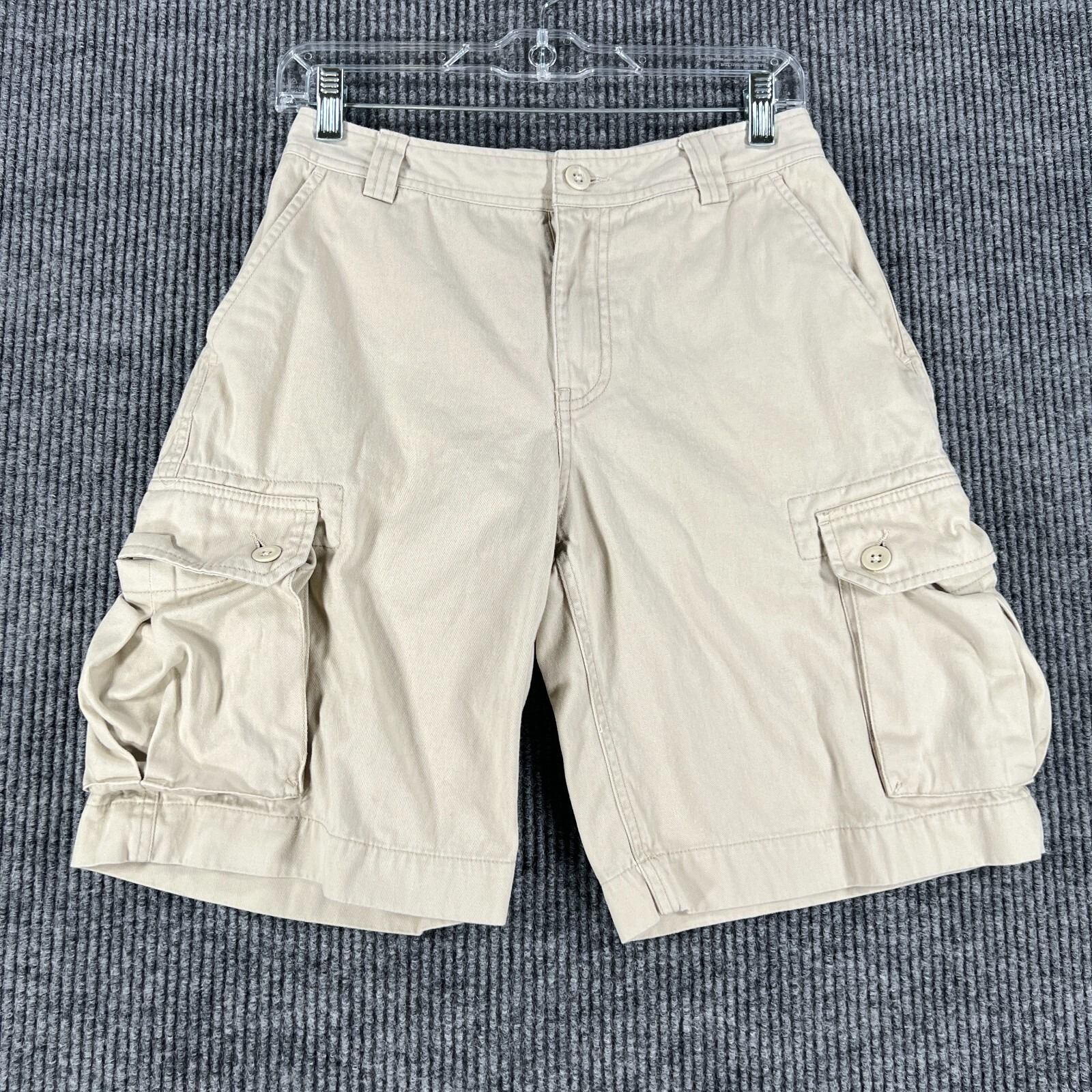 Polo Ralph Lauren Boys Youth Shorts Size 16 Beige Cargo Pockets 9.5" Inseam